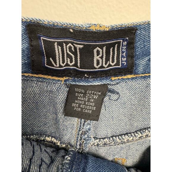 Vintage Plus Sized Just Blu Sequin Mermaid Skirt 22W Denim Back Slit 90’s - Picture 3 of 10